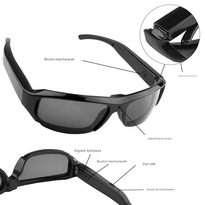 Lunettes de soleil avec caméra
