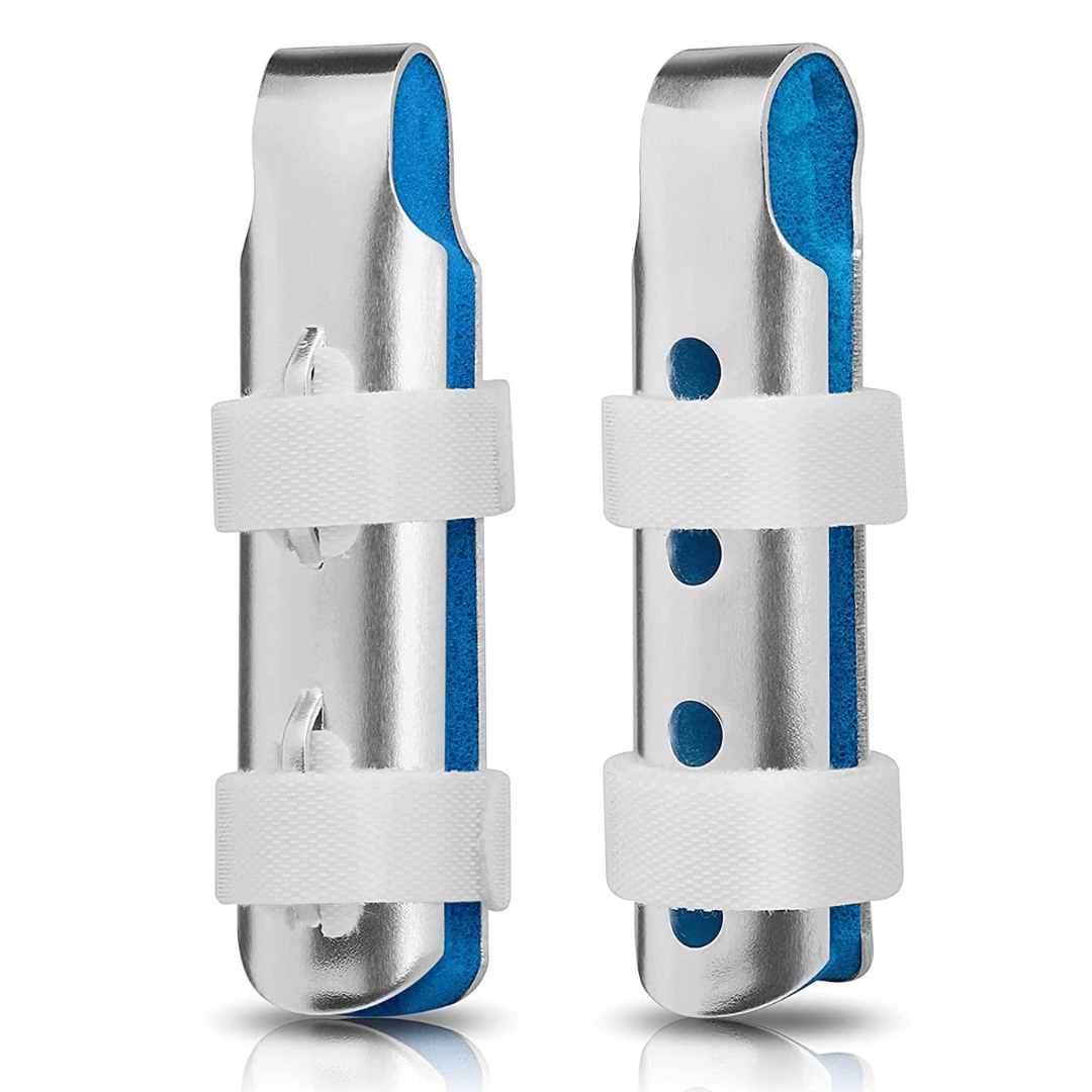 Kit 2 Suportes de Dedo em Alumínio – Imobilização Leve e Conforto (Ajustável)