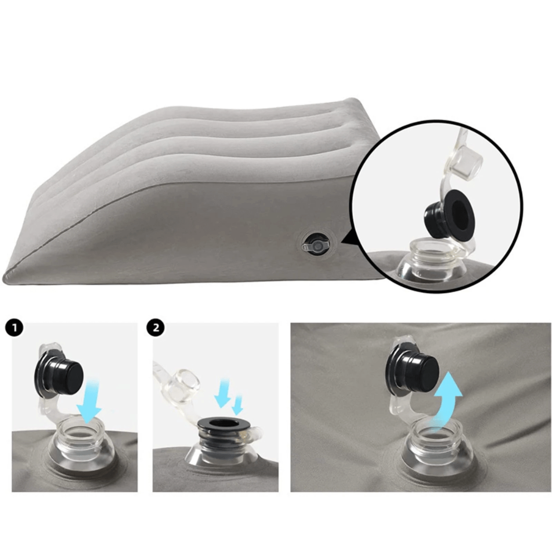 Apoio Inflável para Pés e Pernas  – Almofada Aveludada Multiuso para Conforto e Circulação