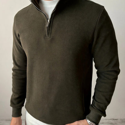 Burgunderroter Pullover mit Reißverschluss
