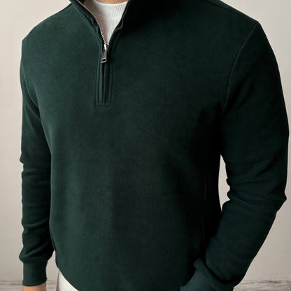 Burgunderroter Pullover mit Reißverschluss