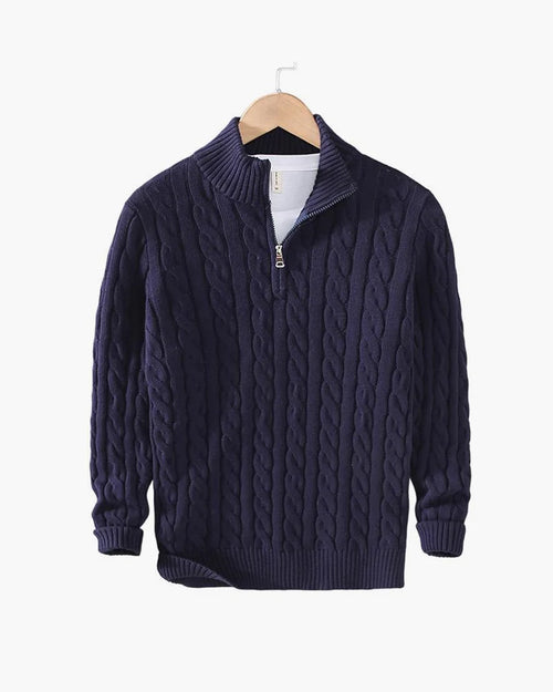 TAEBAEK Zipped Cable Sweater