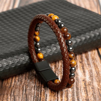 Brown | Smooth and Silver Beads