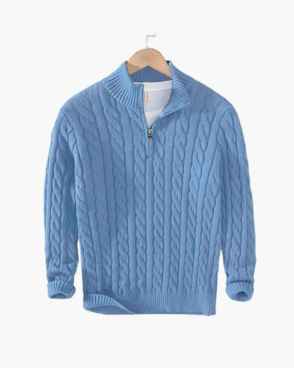 TAEBAEK Zipped Cable Sweater