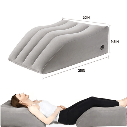 Apoio Inflável para Pés e Pernas  – Almofada Aveludada Multiuso para Conforto e Circulação
