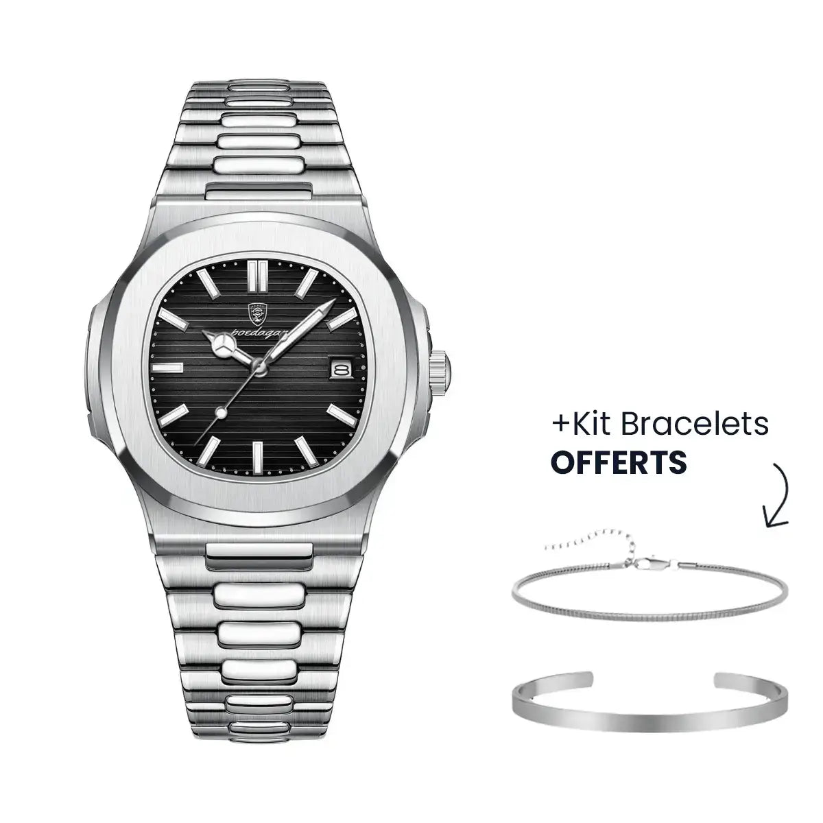 Men’s Luxe Nautilus™ Watch with a free strap kit – A real bargain!