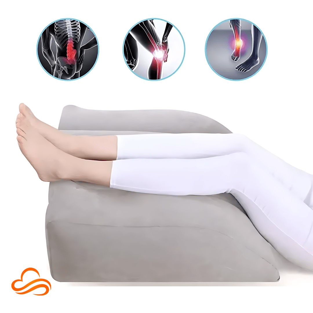 Apoio Inflável para Pés e Pernas  – Almofada Aveludada Multiuso para Conforto e Circulação