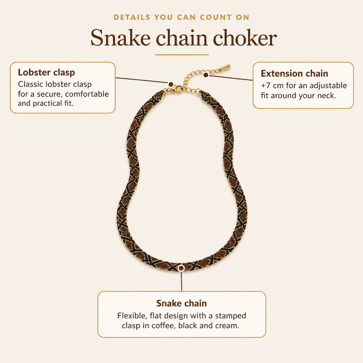 Braided Snake Necklace VÉNORA