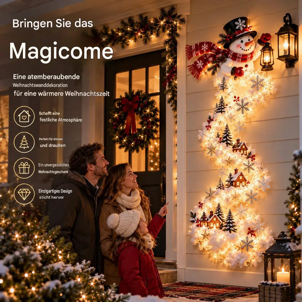 Magisches Weihnachts-Wandlicht-Display