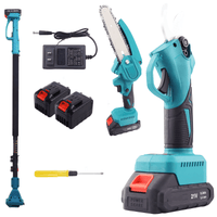 Pole saw and pruner with 2 batteries