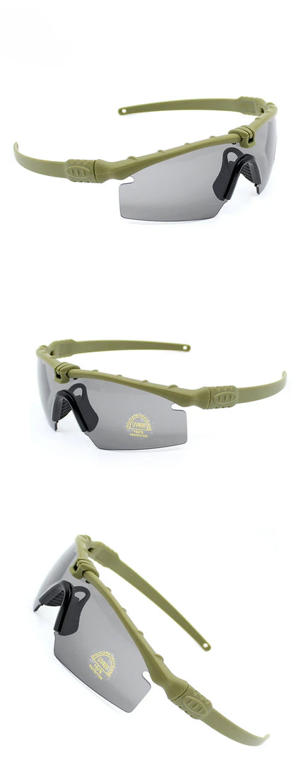 Óculos tático militar ao ar livre uv400 óculos de proteção pistola ar tiro óculos de segurança caça polarizado esportes óculos de sol