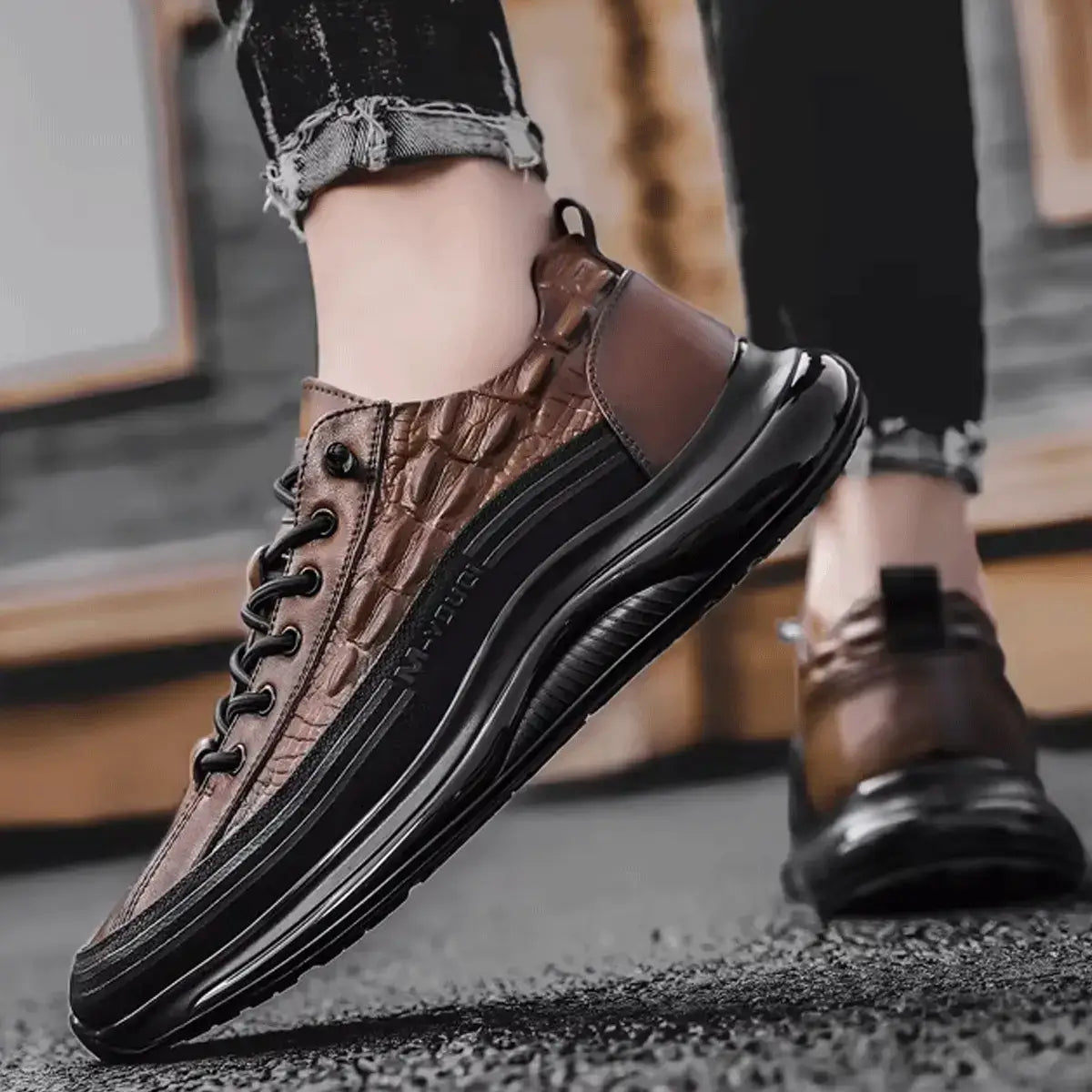 Drako® Herren Croc Skin Sneakers