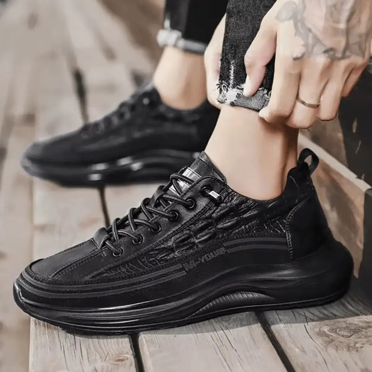 Drako® Herren Croc Skin Sneakers