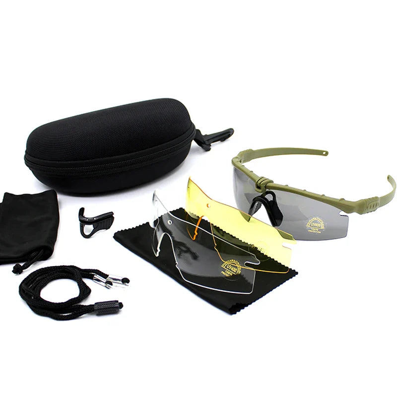 Óculos tático militar ao ar livre uv400 óculos de proteção pistola ar tiro óculos de segurança caça polarizado esportes óculos de sol
