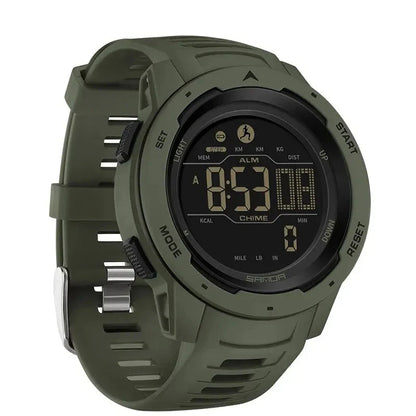Sanda marca relógios masculinos esportes pedômetro calorias 50m à prova dwaterproof água led relógio digital militar relógio de pulso relogio masculino 2145