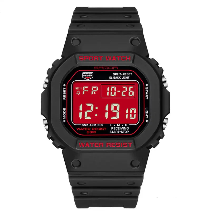 SANDA-G Style Relógio Militar para Homens e Mulheres, Resistente À Água, Relógios Esportivos, Quadrado LED, Relógios de Pulso Digitais, Presente Casal, Moda