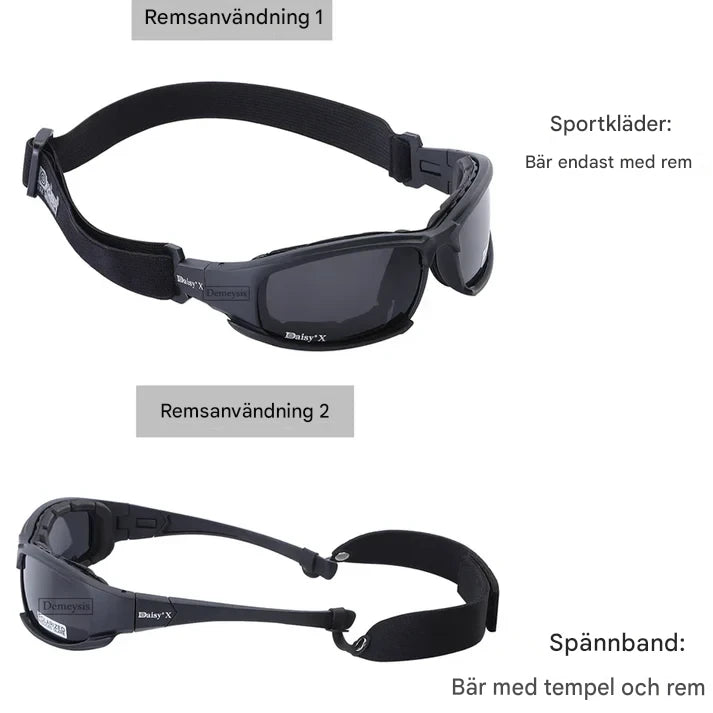 Taktiska herrglasögon med 4 linser – mörkersyn