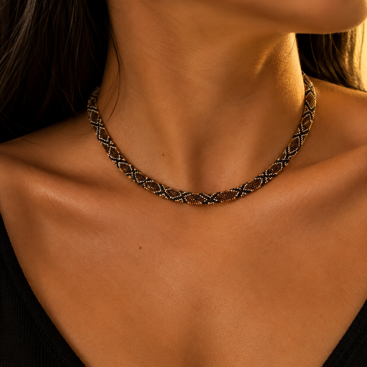 Braided Snake Necklace VÉNORA