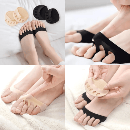 Almofada em Gel Favo de Mel para o Antepé – Amortecimento Ortopédico, Alívio de Dor e Uso com Salto Alto (Par)