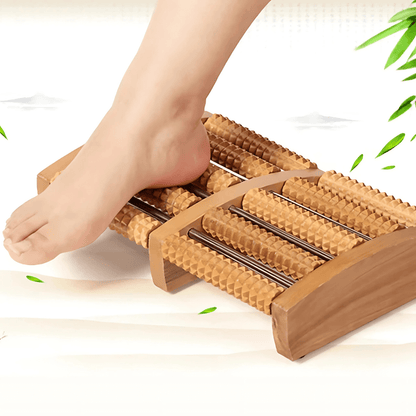 Massageador de Pés em Madeira Natural – Alívio da Tensão e Estresse, Conforto Portátil