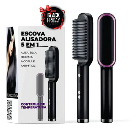 Escova Quente Alisadora - Liso Perfeito 5 em 1