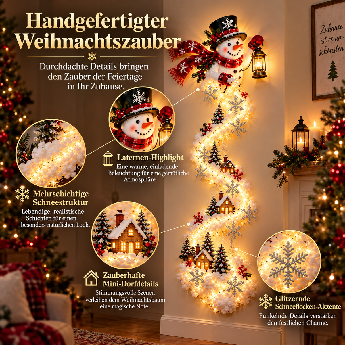Magisches Weihnachts-Wandlicht-Display
