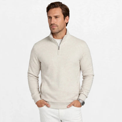 Burgunderroter Pullover mit Reißverschluss