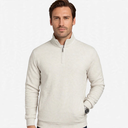 Burgunderroter Pullover mit Reißverschluss