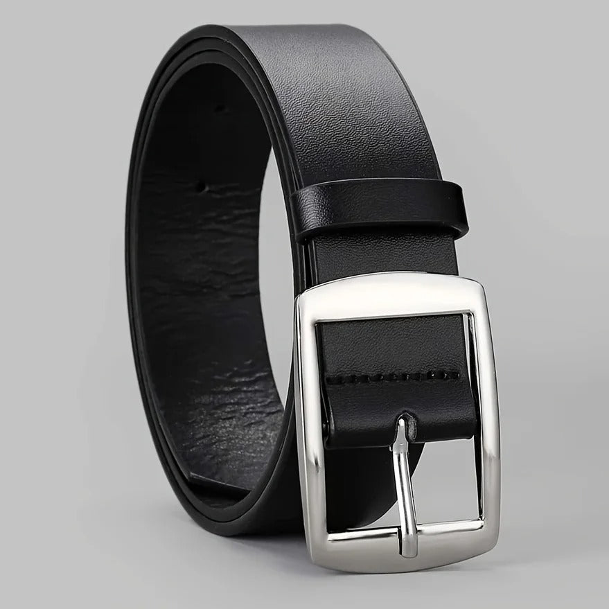 Men’s PU Leather Belt with Metal Buckle