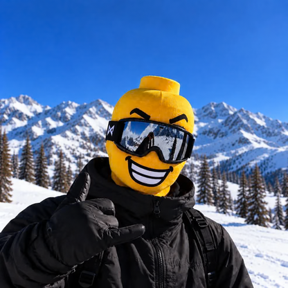 Ski Mask with Yellow Face + Free Goggles